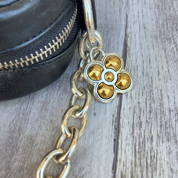 Brighton Mini Purse Handbag Black Quilted Leather Chain Zipper Preppy Minimalist - Picture 10 of 13